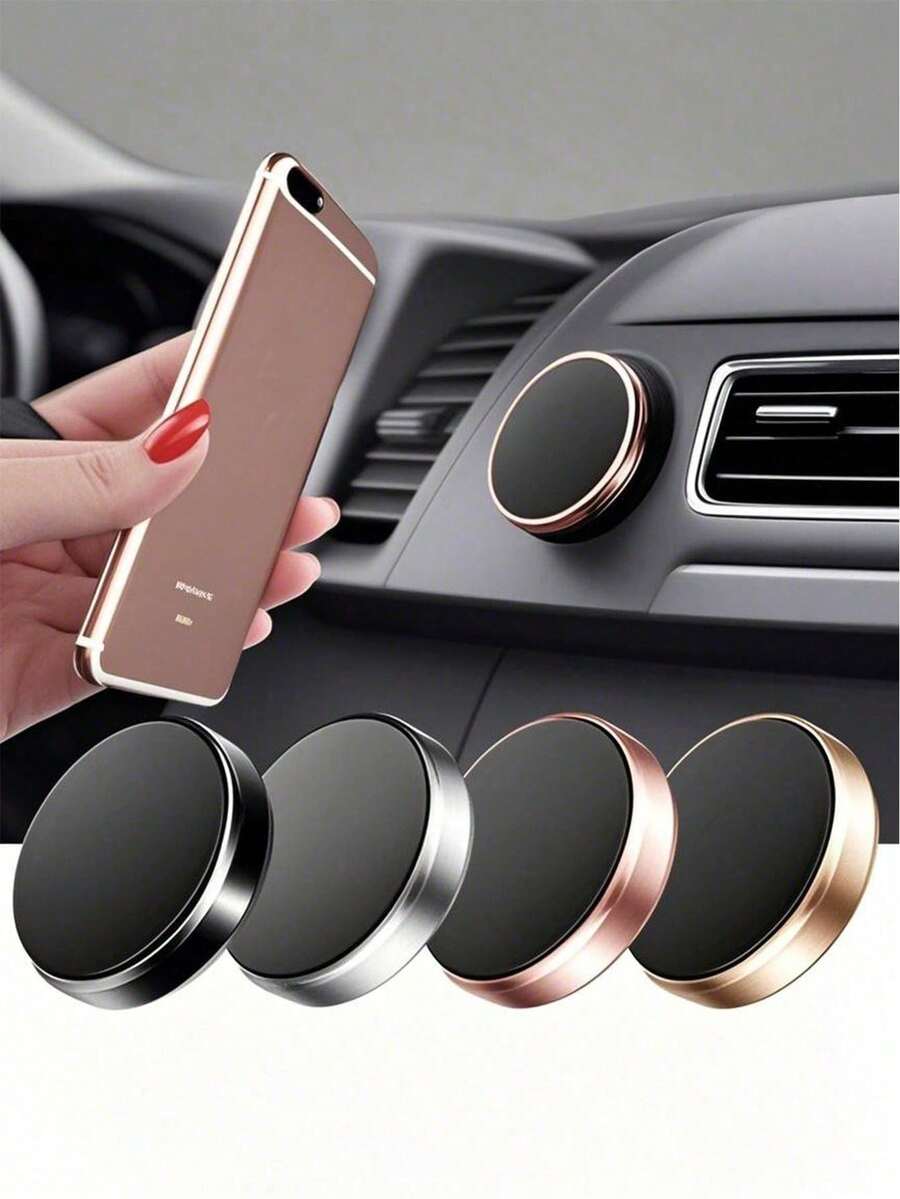 1pc Multi-Functional Mini Magnetic Phone Holder, 360 Degree Rotation, Suitable For Car Dashboard, Home, Kitchen And Office For Smartphones
