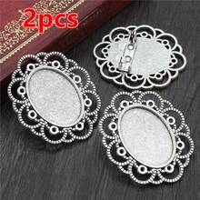 2pcs 18x25mm Inner Size Brooch Pin Cabochons Blank Base Setting Bezel Tray DIY Craft Jewelry Making Accessories Findings - Brooch Base - View 27