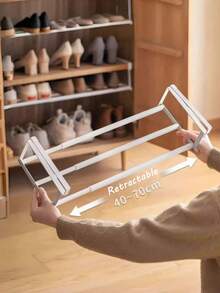 1pc Expandable Shoe Rack, Home Adjustable Shoe Cabinet With Layered Shelves, Hanging Storage Basket, Cabinet With Divider Shelves, Space-Saving Layered Shelves For Storing Shoes In Home Cabinets, Hanging Storage Rack - Multicolor - View 13
