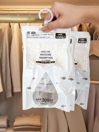1/5/10pcs Wardrobe Dehumidifier, Dehumidifier Bag, Hanging Dehumidifier, Physical Dehumidification Anti-Mold, Suitable For Student Dormitory, Home Wardrobe, Shoe Cabinet, Cabinet, Back To School Supplies, Home Dehumidifier