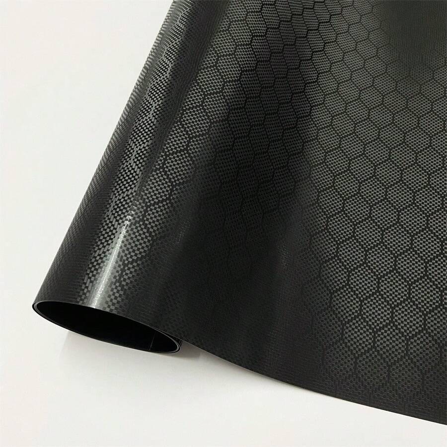 Película de vinilo premium para envolver vehículos, de fibra de carbono negra con patrón hexagonal en nido de abeja, con liberación de aire, para decoración de automóviles y motocicletas