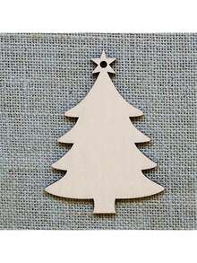 10/20件圣诞装饰木制圣诞树工艺挂牌家居装饰DIY彩绘木片，圣诞节 - 彩色 - 查看 3