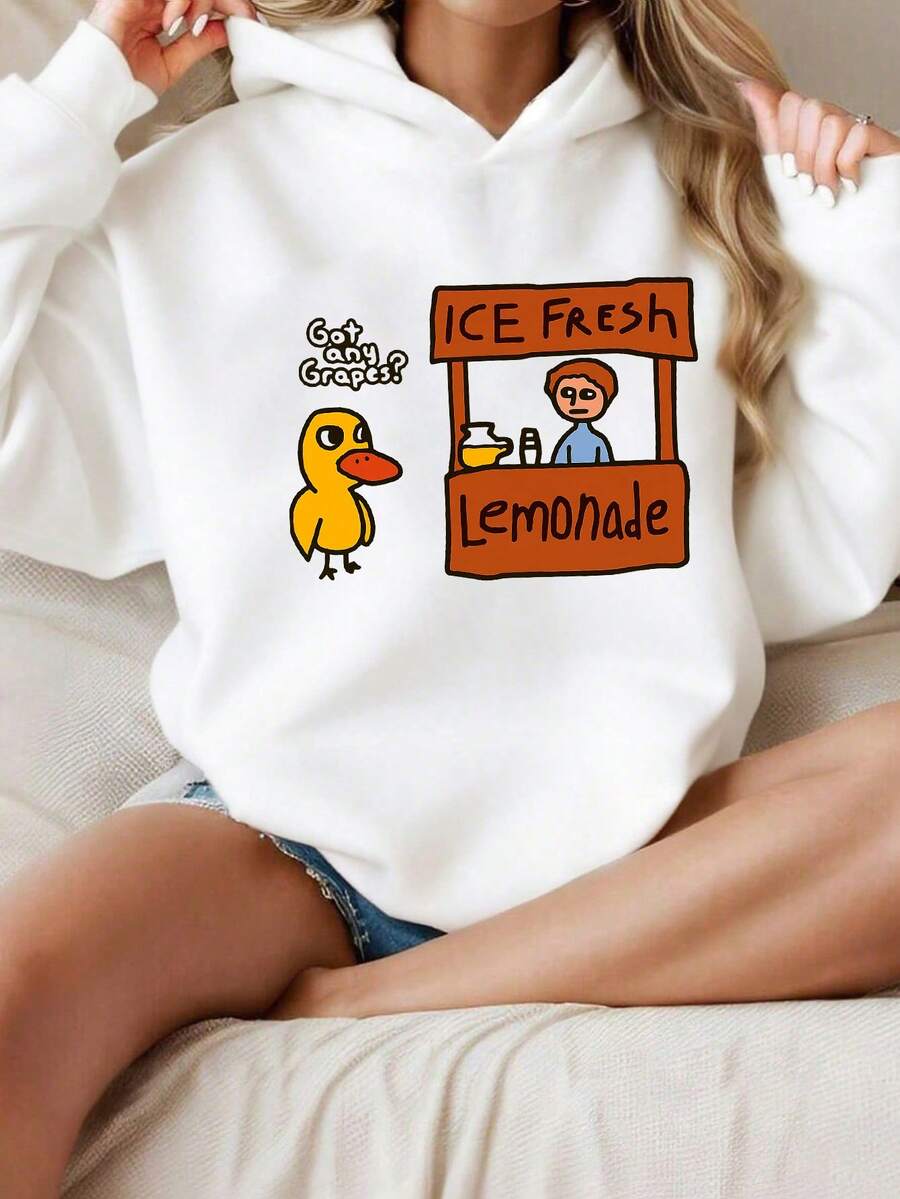 Girls' Hooded Sweatshirt Casual Printed Pattern Loose Sweatshirt Children's Clothing - White 3 - View 1