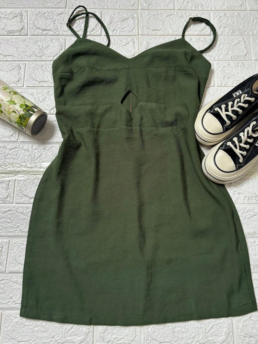 Short Dress, Girly - Verde oscuro - Ver 1