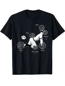 Unisex Sportswear T-Shirt | Men'S Funny Gay Pride Puppy Diagram T-Shirt - LGBTQ+ Graphic Tee With Kink Knowledge Chart, Soft Everyday Shirt For Pride Parties & Casual Outfits - Novelty Gay Community Apparel, Humorous Clothing, Playful Design, Durable Print, Short Sleeve Top, Lgbtq+ Community - 黑色 - 查看 10