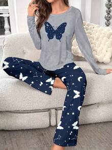 4 Piece Women's Pajama Set: Soft Sleep Shirt, Tank, Lounge Shorts & Pants | Valentine Outfits For Women - 彩色 - 查看 3