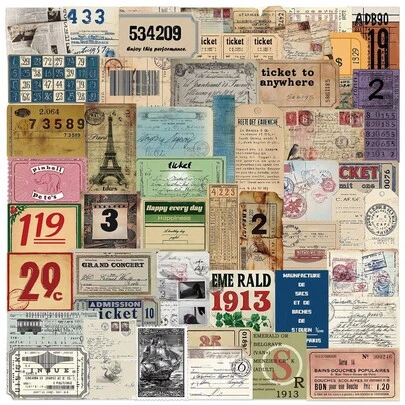 50张复古设计艺术贴纸，可爱卡通美学乙烯基贴纸，适用于涂色书、杯子配件、水瓶、笔记本电脑、手机、滑板、吉他、行李箱、剪贴簿、头盔、自行车、摩托车、汽车、背包、万圣节、圣诞节、感恩节、复活节派对装饰、礼物