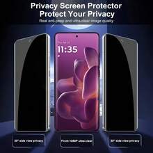 ZMZE 1pc Curved Privacy Screen Protector For Edge 60 Fusion/60 Pro/60/50 Pro 5G/50 Neo/50/40 5G/40 Neo - Anti-Peeping Anti-Glare Curved Full Screen High Definition Transparent Anti-Fingerprint - 1PCS - View 4