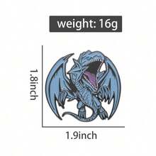 1pc Blue-Eyes White Dragon Badge: A Must-Have For Duel Monsters Fans Halloween Pin For Clothes Bag Charm School Kpop Backpack Teacher Supplies Bag Charms Cute Office Accessories Shirts Jacket Jewelry Christmas Autumn-Winter Accessories,Suitable For Teens, Youth,Men,Casual, Outdoor, Athletic, Vacation, Graduation Gifts, Birthday, Daily Wear Clothes Pin Funny Teacher Gifts - 彩色 - 查看 2