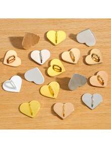 5个光滑金属心形不干胶贴纸，20毫米，DIY珠宝及配件，V1032 - 愛心貼扣 - 查看 6