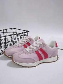 2025 New Pink Versatile Flat Sneakers, Casual Sports Shoes For Autumn/Winter - Pink - View 3