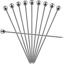 10 Pcs Metal Cocktail Picks, 4.17 Inch Stainless Steel Reusable Toothpicks Skewers Drinks Garnish Martini Olive Appetizers Bar Accessories - Bạc-10 chiếc - Xem 1