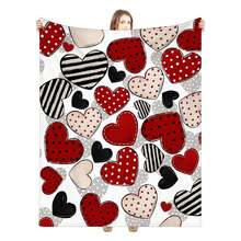 Buryeah Valentine's Day Blanket Throw Gifts Candy Hearts Love Throw Blanket Vintage Couch Sofa Soft Warm Bed Blankets For Women Men Conversation Party,  Inch(Vintage Heart) 3D Printed Throw Blanket Easy To Carry For Travel Picnic - Multicolor - View 1