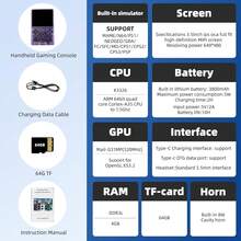 R36S Retro Handheld Games Console, 20,000+ Classic Games Portable Pocket Video Player With 3.5 Inch HD Screen, 64G TF Card, Open Source Linux System Screen For Teens And Adults (Purple 64G) - Purple 64g - View 8