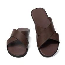 2-5 Summer New Casual Non-Slip Strap Soft Bottom Slippers, Fashion Beach Sandals For Men - Brown - View 5