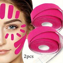 2pcs Invisible Face Lifting Patches - Neck & Chin Care Tapes | Fragrance-Free Elastic Tape, Wrinkle & Double Chin Lifting, Daily Skincare Without Irritation - Hot Pink - View 7