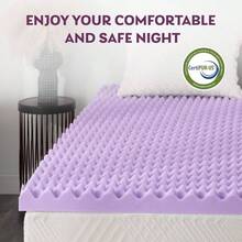 3 Inch Crate Twin Foam Mattress Topper, Cooling Gel Infused Foam Mattress Topper Pressure, CertiPUR - US Certified Twin Bed Topper, Purple, 38 Inch*75 Inch - 2英寸+皇后+紫色 - 查看 7