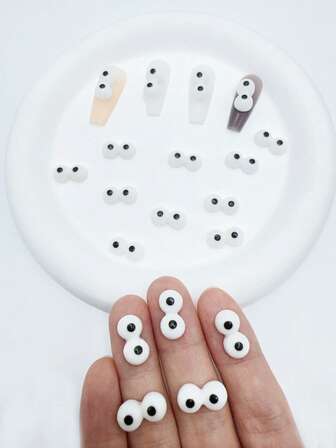 20颗7.5-15毫米可爱迷你卡哇伊DIY树脂卡通糖果眼剪贴簿平底凸面宝石女士女孩美甲切片饰品美甲装饰艺术珠宝配件