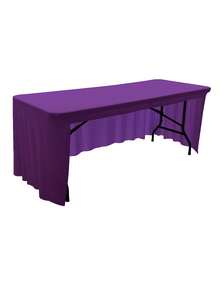 1pc White Spandex Tablecloth 4ft/5ft/6ft/8ft/10ft, 3-Sided Stretch Table Cover For Trade Show, Wedding, Birthday Party, Home Decor, Cake Table, Holiday Decoration - Multicolor - View 15