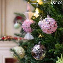 Christmas Tree Ornaments Creative Colorful Ball Hanging Decoration for Home Office Party Celebration - Multicolor - Ver 7