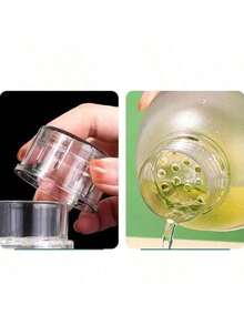 Set de 3 piezas de coctelera, incluye taza de coctelera con marcas de medición, coctelera, majador y tapa a prueba de salpicaduras, material resistente, ideal para bebidas caseras, tiendas de leche con té - transparente - Ver 5