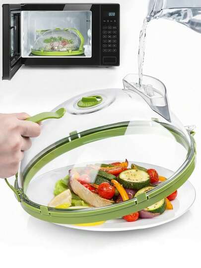 Microwave Cover For Food,Microwave Splatter Cover Steamer Lid Guard For Food Heating,Upgraded Microwave Cover For Food With Handle, Clear Plate Covers, Splatter Guard, Cookware Lid, Kitchen Essentials Gadgets