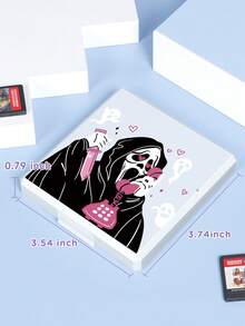 1个幽灵图案12槽Switch游戏卡盒，兼容Switch游戏卡和Micro SD卡，便携式存储卡收纳盒，方便携带 - 彩色 - 查看 7