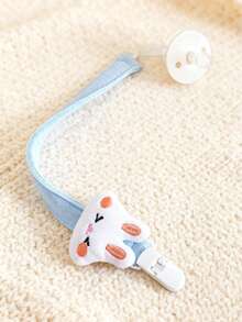 1pc Newborn Cartoon Plush Pacifier Clip, Baby Pacifier Holder Chain, Infant Doll Anti-Lost Strap (Random Color/Style) - Multicolor - View 4