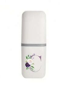 Estojo Portátil para Escova de Dentes com Estampa Floral Roxa A-Z, Mantenha sua Escova de Dentes Limpa e Pronta para Levar! Porta-Escovas de Dentes de Viagem, Tampa Portátil para Copo de Escova de Dentes, Adequado para Viagens, Camping, Viagens de Negócios e Escola, Copo Multiuso para Escova de Dentes, Copo de Lavagem de Viagem, Kit de Armazenamento de Escovas de Dentes e Artigos de Higiene, Caixa de Armazenamento Minimalista para Artigos de Higiene, Itens Essenciais de Viagem, Acessórios de Banheiro, Itens Domésticos e Suprimentos de Armazenamento