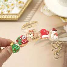 1PC Christmas Snowman Hair Clip For Women Cute Resin Back Clip Design Lightweight Durable Plastic Hair Accessory Festive Holiday Party Hair Claw Gift For Her - Christmas Hair Clip - View 2
