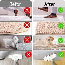 4/8/12 Stücke Teppichgreifer, Teppichband für rutschfeste Läufer auf Laminatböden, Teppichband für Holzböden und Fliesen, zum Stoppen von Teppichverschiebungen, waschbare Teppichgreifer - Schwarz - Übersicht 7