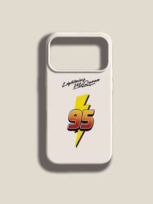 1pc Fashionable Minimalist Numeric Lightning Slogan Pattern Liquid Silicone Shockproof Soft Phone Case, Compatible With Apple 11/12/13/14/14Plus/15/15Plus/16/16Plus/17/17Pro - Multicolor - View 4