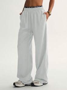 女士阔腿梭织慢跑裤 - 高腰瑜伽宽松裤，如黄油般柔软的 Athflow 休闲裤，适合健身、跑步、旅行，2025 云感运动紧身裤 - 灰色 - 查看 2