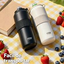TYESO 900-1000/350-680 Ml Thermal Bottle, Available In Two Sizes. Keeps Drinks Cool Inside, Maintaining The Temperature Of Hot Or Cold Beverages For Up To 24 Hours. Ideal For Physical Activities, Sports, Work, School, Birthday Gifts, And Christmas Presents. - 所以 - 查看 5