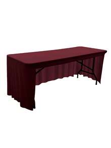 1pc White Spandex Tablecloth 4ft/5ft/6ft/8ft/10ft, 3-Sided Stretch Table Cover For Trade Show, Wedding, Birthday Party, Home Decor, Cake Table, Holiday Decoration - Multicolor - View 33
