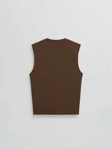 Men's Oversized Tank Top Ideal For Workouts, Outings And Leisure / Oversized Summer - 鏽棕色 - 查看 3