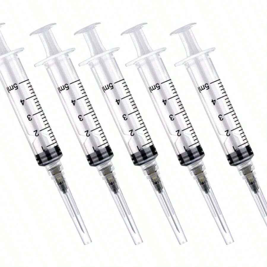 5 Pack 5ml 22 Gauge - Luer Lock 1ml 2.5ml 3ml 5ml 10ml 20ml With 25Ga 23Ga 22Ga 21Ga 18Ga Lab Consumables Individually Sealed Wrapped - 5毫升22號 - 查看 1