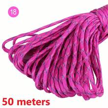 10/100m/Pack Neon Camouflage Multi-Color 7-Strand Core Paracord For Tent, Camping, Emergency, Outdoor Use. Versatile Utility Rope For Leash, Lanyard, Bracelet, Clothes Line - 50 Meters - View 33