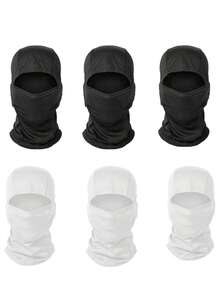 1个/2个/多件装男女通用拉法帽，纯色透气滑雪面罩，适合骑行、徒步、攀岩等户外活动