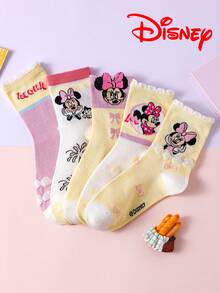 Bộ 10/5 đôi tất xếp ly, tất bong bóng dễ thương kiểu công chúa, tất dài đến bắp chân cho bé gái, tất mùa đông hoạt hình cho bé trai, tất ngắn thoáng khí cho bé và học sinh, tất Disney. - Nhiều màu - Xem 4