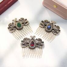1 pezzo Pettine per capelli da donna in stile ottomano vintage, con motivo floreale traforato, accessorio per capelli classico nepalese, adatto per festival tradizionali arabi