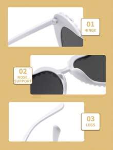 1pc Heart-Shaped Pearl Embellished Minimalist Bride Eyeglasses Frame With "Bride" Letter, Suitable For Bridal Party, Wedding Photography, Vintage Style, Party, Stage Performance, Accessory For Valentine's Day, Bridal Outfit, Holiday Outfit - Multicolor - View 5