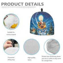 Santa Claus Warm Tea Cozy For Teapot Insulated Tea Pot Cover For Home Kitchen Accessories Cotton Tea Cozy Teapot Dust Protector Tea Cozies Covers For Christmas Decorative,CuteSantaClaus-Blue - 可愛的聖誕老人-藍色 - 查看 8