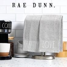 - Toallas de mano decorativas bordadas para cocina y bao, algodn, color gris, para familia/amor, 16x 26 pulgadas - pago - Ver 3