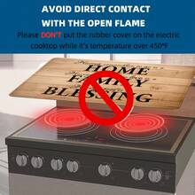 Home Family Blessing Stove Top Rubber Cover For Electric Stove, 28x20.5" Protective Pad, Induction Cooker Glass Ceramic Cooktop Protector, Heat Resistant Anti-Scratch Non-Slip Stovetop Cover, Coffee Mat, Kitchen Extra Counter Space - 家 - 查看 6
