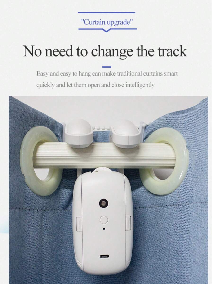 Compañero de cortina inteligente Doodle Smart Home Automático, sin necesidad de riel - Motor eléctrico de cortina 3 en 1. Asistente de cortina - No es necesario tirar manualmente de las cortinas, no se requiere instalación de riel.