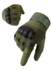 1 Pair Tactical Gloves For Men Shooting Gloves Hard Shell Knuckle Protection Leather Palm Motorcycle Gloves For Riding Airsoft Gloves For Paintball Climbing Training