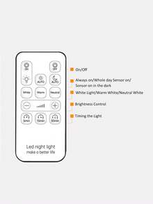1pc Wireless LED Wall Light With Motion Sensor - Remote/Touch Control, 3 Color Changing Modes, USB Rechargeable, Suitable For Home Decor - 壁燈 - 查看 9