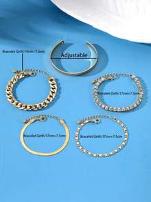 5pcs Women's Minimalist Fashion Versatile Summer Bracelet Set