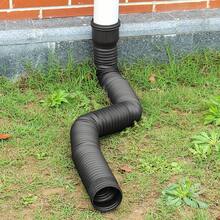 Heavy Duty Adjustable Downspout - Height Adjustable, Leak-Proof Plastic Outdoor Drainage Pipe, Smooth Curved Design For Easy Installation On Eaves, Downspouts, Roof Drainage Systems - Suitable For Residential And Commercial Use - Black - View 1